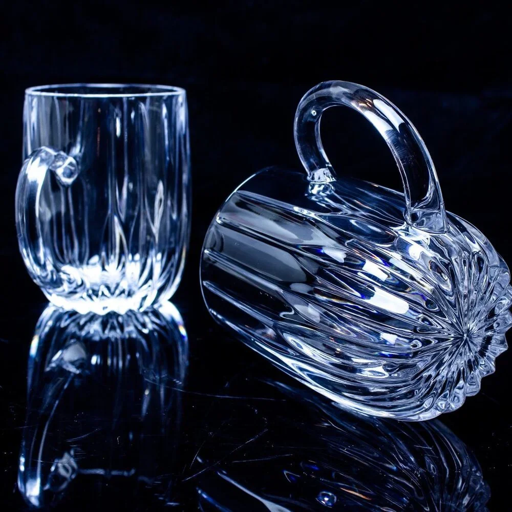 Mikasa Park Lane Crystal Mugs Set Of 2 | Vintage Glassware Set